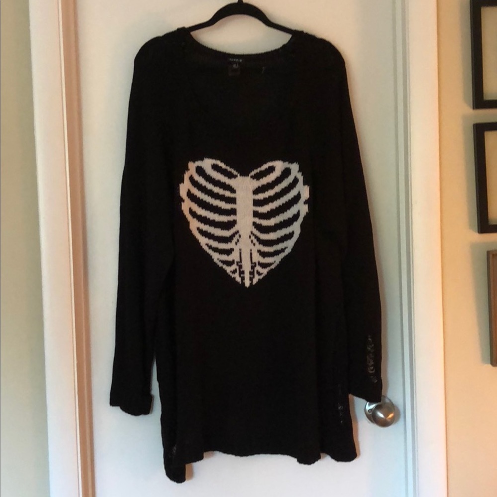 Distressed Black Torrid Sweater with rib cage